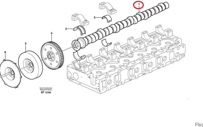 Volvo E3165224 / 20576909 / 3165423 Распредвал