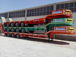 4 axle lowbed trailer. 4-осный низкорамный прицеп