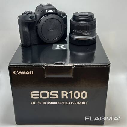 Canon EOS R100 Aynasız Fotoğraf Makinesi, RF-S 18-45 mm Lens Kiti ile Yeni
