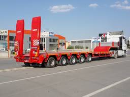 Extendable lowbed semi trailer. Полуприцеп с раздвижной платформой
