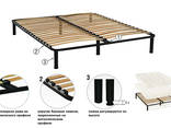 Metal bed frames with orthopedic base from beech lamellas