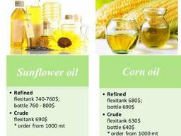 Sunflower oil and corn oil